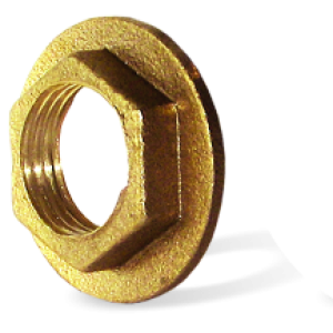 Lock-nut with washer 1 1/4" brass reinforced