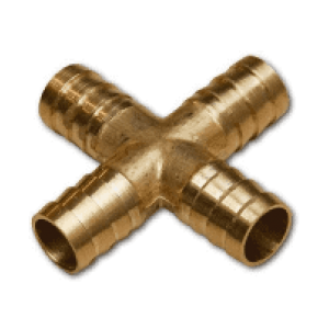 Shtutser - cross connecting diameter 8 mm for hoses brass reinforced