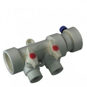 Collector on the 2 exit with ball valves (40x20) PPR KOER 